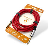 FULLY 3Metre 6.3mm Erkek-Erkek Mono Gitar Kablo - Kırmızı