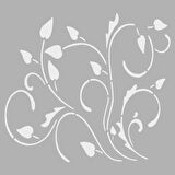 Çiçek Deseni Stencil Boyama şablonu 30x30 cm, Duvar Stencil, Fayans Stencil, Mobilya Stencil