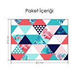 Flamingolu Üçgensel Desen Notebook Sticker, Laptop sticker,, Hp Sticker, Asus Sticker, 15.6 inç Sticker