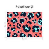 Pembe Mavi Leopar Deseni Notebook Sticker, Laptop sticker,, Hp Sticker, Asus Sticker, 15.6 inç Sticker