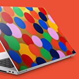 Altın Üzerine Renkli Daireler Notebook Sticker, Laptop sticker,, Hp Sticker, Asus Sticker, 15.6 inç Sticker