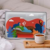 Evde Yalnız Kadın Notebook Sticker, Laptop sticker,, Hp Sticker, Asus Sticker, 15.6 inç Sticker