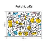 Sportif Doodle Notebook Sticker, Laptop sticker,, Hp Sticker, Asus Sticker, 15.6 inç Sticker