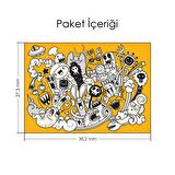 Doodle-3 Notebook Sticker, Laptop sticker,, Hp Sticker, Asus Sticker, 15.6 inç Sticker