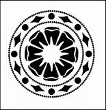 Yuvarlak Motif 2 Stencil Boyama şablonu 30x30 cm, Duvar Stencil, Fayans Stencil, Mobilya Stencil