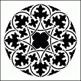 Yuvarlak Motif 4 Stencil Boyama şablonu 30x30 cm, Duvar Stencil, Fayans Stencil, Mobilya Stencil