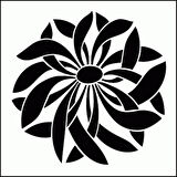 Yaprak Motif Stencil Boyama şablonu 30x30 cm, Duvar Stencil, Fayans Stencil, Mobilya Stencil