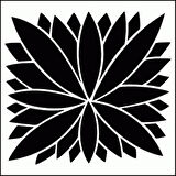 Yaprak Motif 2 Stencil Boyama şablonu 30x30 cm, Duvar Stencil, Fayans Stencil, Mobilya Stencil