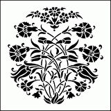 Yuvarlak Çini Stencil Boyama şablonu 30x30 cm, Duvar Stencil, Fayans Stencil, Mobilya Stencil