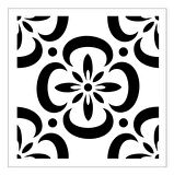 Çiçekli Karo Desen Stencil Boyama şablonu 30x30 cm, Duvar Stencil, Fayans Stencil, Mobilya Stencil