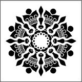 Mandala 14 Stencil Boyama şablonu 30x30 cm, Duvar Stencil, Fayans Stencil, Mobilya Stencil