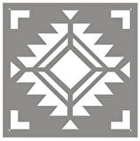 Meksika Kilim 2 Stencil Boyama şablonu 30x30 cm, Duvar Stencil, Fayans Stencil, Mobilya Stencil