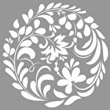 Floral Daire Stencil Boyama şablonu 30x30 cm, Duvar Stencil, Fayans Stencil, Mobilya Stencil