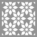 Çiçek Motifi-28 Stencil Boyama şablonu 30x30 cm, Duvar Stencil, Fayans Stencil, Mobilya Stencil