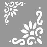 Floral Beverly Stencil Boyama şablonu 30x30 cm, Duvar Stencil, Fayans Stencil, Mobilya Stencil