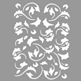 Etnik Desen Stencil Boyama şablonu 30x30 cm, Duvar Stencil, Fayans Stencil, Mobilya Stencil