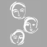 Kadın Portre Stencil Boyama şablonu 30x30 cm, Duvar Stencil, Fayans Stencil ,Mobilya Stencil