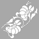 Art Çiçek Motif Stencil Boyama şablonu 30x30 cm, Duvar Stencil, Fayans Stencil, Mobilya Stencil