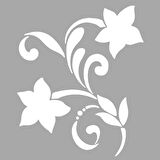 Sade Çiçek Motif Stencil Boyama şablonu 30x30 cm, Duvar Stencil, Fayans Stencil, Mobilya Stencil
