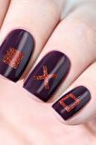 Kırmızı Karışık Şekiller Metalik Tırnak Sticker, Nail Sticker, Nail Art