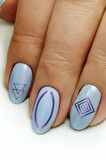 Mor Etnik Çizgiler Metalik Tırnak Sticker, Nail Sticker, Nail Art