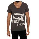 Biggdesign T-Shirt First Station Gri-S