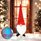 YILBAŞI NOEL BABA KAPI STOPERİ MAVİ YEŞİL BORDO EKOSE