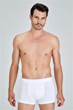 KOM Tight Pamuklu 2'li Erkek Boxer - Beyaz