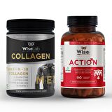 WiseLab Men Collagen 300gr + Action Bitkisel Erkek Takviye 90 Kapsül