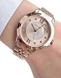 Ferrucci RoseGold Çelik Taşlı Kadın Kol Saati+%100 Çelik Kolye Hediye