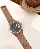 Ferrucci Rosegold Hasır Çelik Kordon Çoklu Göstergeli Erkek Kol Saati