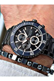 Ferrucci Siyah Renk Fonksiyonlu Takvimli Spor Model 40MM Erkek Kol Saat