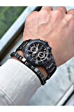 Ferrucci Siyah Renk Fonksiyonlu Takvimli Spor Model 40MM Erkek Kol Saat
