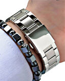 Ferrucci Fonksiyonları Aktif Çelik Kasa Kordon Erkek Kol Saati+Bileklik Hediye