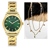 Ferrucci Çelik Kordon Özel Tasarım Kadın Kol Saati+%100 Çelik&İncili Kolye Hediyeli