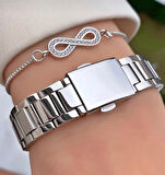 Ferrucci Yeni Model Şık Taşlı Çelik Kadın Ko Saati+Bileklik Hediye