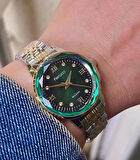 Ferrucci Kristal Kadranlı Taşlı Çelik Kadın Kol Saati+İncili Çelik Kolye Hediye