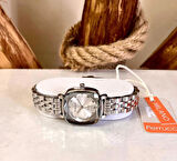 Ferrucci Kare Kadran Zarif Şık Çelik Kadın Kol Saati+%100 Çelik Kolye  Hediye