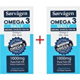 Sorvagen Omega 3 Daily Saf Balık Yağı, 50 Kapsül, 1000 Mg - 2 Adet