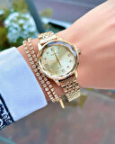 Ferrucci Jübile Kordon Kesme Camlı Çelik Kadın Kol Saat+Bileklik Hediyeli