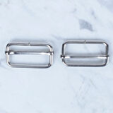 Loren Gümüş Metal Toka Sürgülü 2 li Paket
