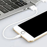Nettech NT-26 Plastik 20 Cm Lightning Şarj ve Data Kablosu (Beyaz)