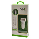 Helt HT-17 2100 mA 2 Çıkışlı Araç Şarj Cihazı + Lightning Kablo