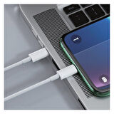 Nettech NT-DC10 2.4A Plastik 100 Cm Type-C To Lightning Şarj ve Data Kablosu (Beyaz)