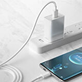 Nettech NT-DC25 27W İp Örgü 100 Cm Type-C To Lightning Şarj ve Data Kablosu