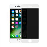 iPhone 7 Uyumlu Privacy Ön Koruma Temperli Hayalet Cam Ekran Koruyucu (Beyaz)