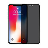 iPhone 11 Pro Max / XS Max Uyumlu Privacy Ön Koruma Temperli Hayalet Cam Ekran Koruyucu (Siyah)