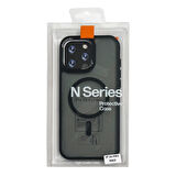 iPhone 16 Pro Max Uyumlu Metal Kamera Çerçeveli Magsafe Seri Arka Koruma Kılıf (Siyah)