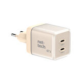 Nettech NT-HCH12 PD+QC GaNPrime 67W Şarj Aleti (Pembe)