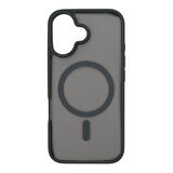 iPhone 16 Plus Lüks Mat Magsafe Uyumlu Manyetik Silikon Kılıf (Gri)